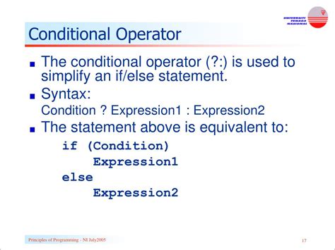 best use of the conditional operator.